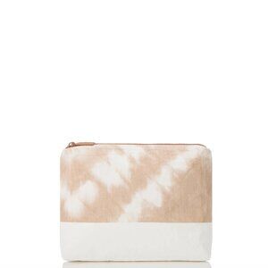 Aloha Collection Small Pouch, Shibori by Chelsea Kauai, sandstone